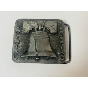 Vintage American Bicentennial Liberty Bell Belt Buckle 1776 - 1976 USA